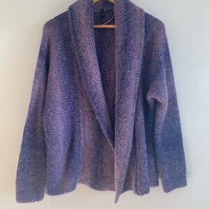 Vintage 80’s 90’s United Colors Of Benetton Purple Wool Mohair Knit Cardigan